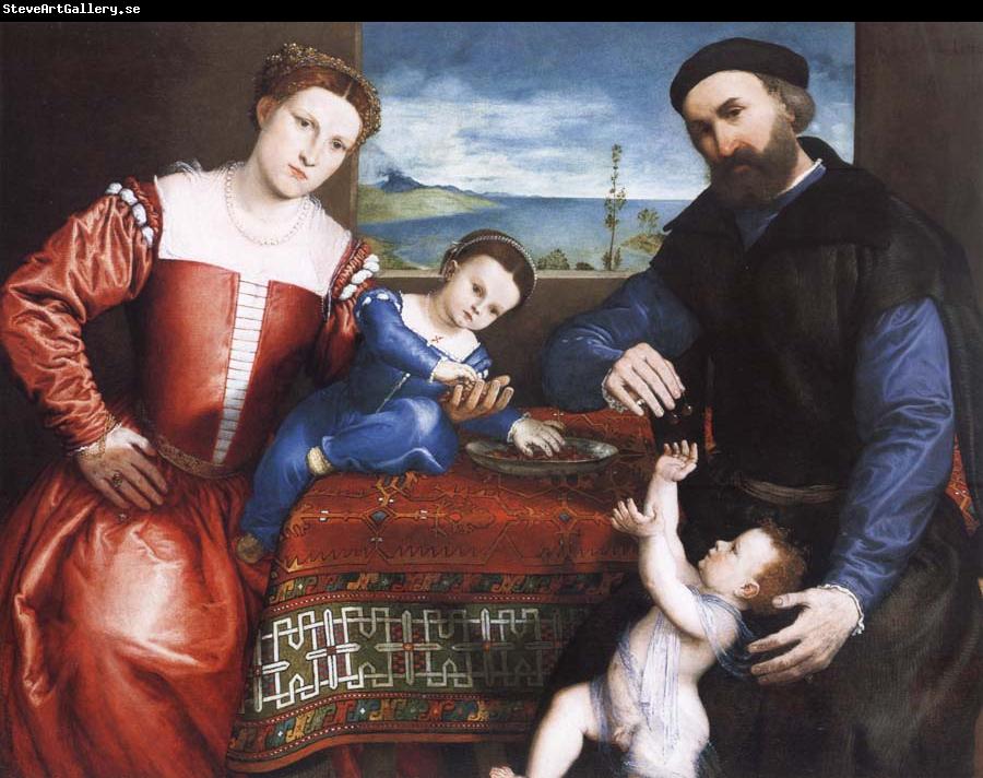 Lorenzo Lotto Giovanni della Volta with His Wife and Children